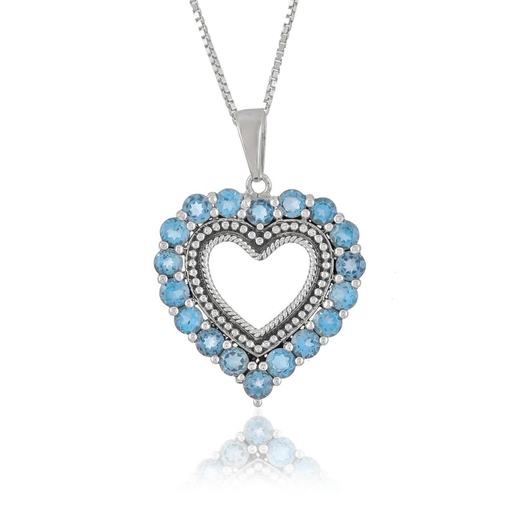 Colgante de corazón de piedra preciosa charm de plata 925 joyería colgante zivori para ella