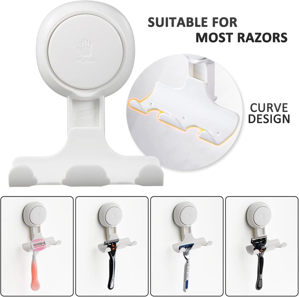 Shower Razor Hooks for Bathroom Kitchen Shower Hooks Suction Cup Hook Powerful Vacuum Suction Hooks Removable and Reusable