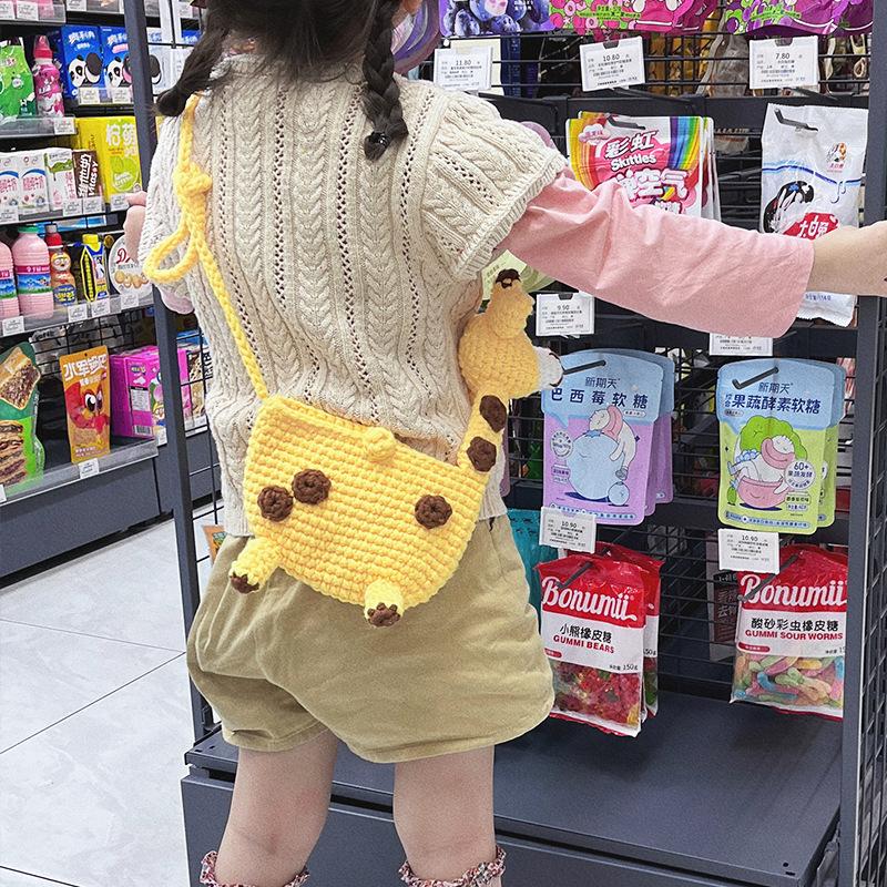 Borsa di Lana per Bambini - Carina Borsa a Forma di Giraffa dei Cartoni Animati per Bambini, con Una Tracolla per il Trasporto.