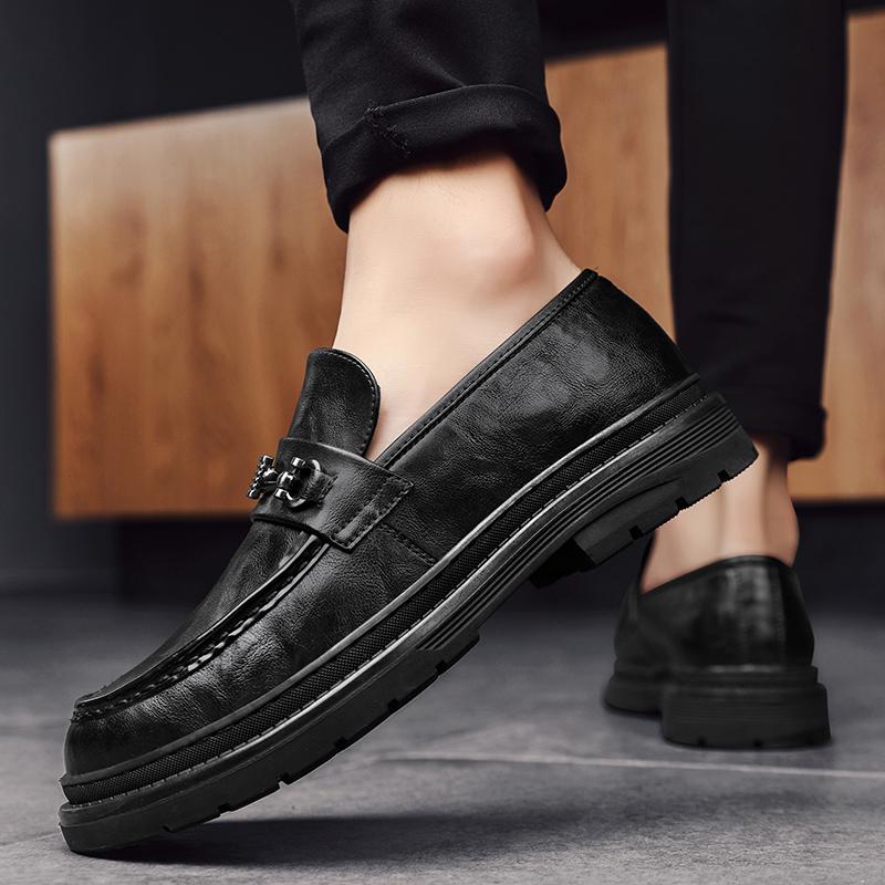 Platform Men Shoes Dress Shoes Commerce Slip-On Shoe Leather Men Comfortable Lazy Breathable Loafers New Arrival Driving Shoes