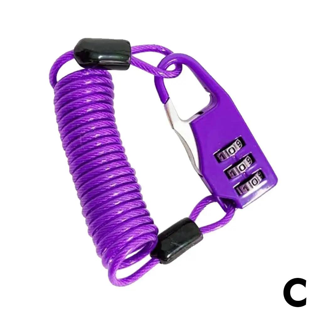 

Замок для шлема, портативный стальной трос, велосипедный замок для шлема, аксессуары для велосипеда, тросовые замки, замок для горного велосипеда, запчасти для велосипеда Securit N8N0 фиолетовый