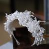 Floral Hand Beaded Pearls Headbands Bridal Hairband Shimmering Pearls for Bride Wedding Props Bride Costume