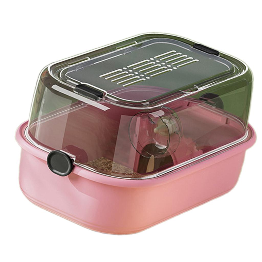 Large Indoor Hamster Habitat Cage with Ventilated Clear Cover PP Pet Villa Playground for Small Animal Pet Supply