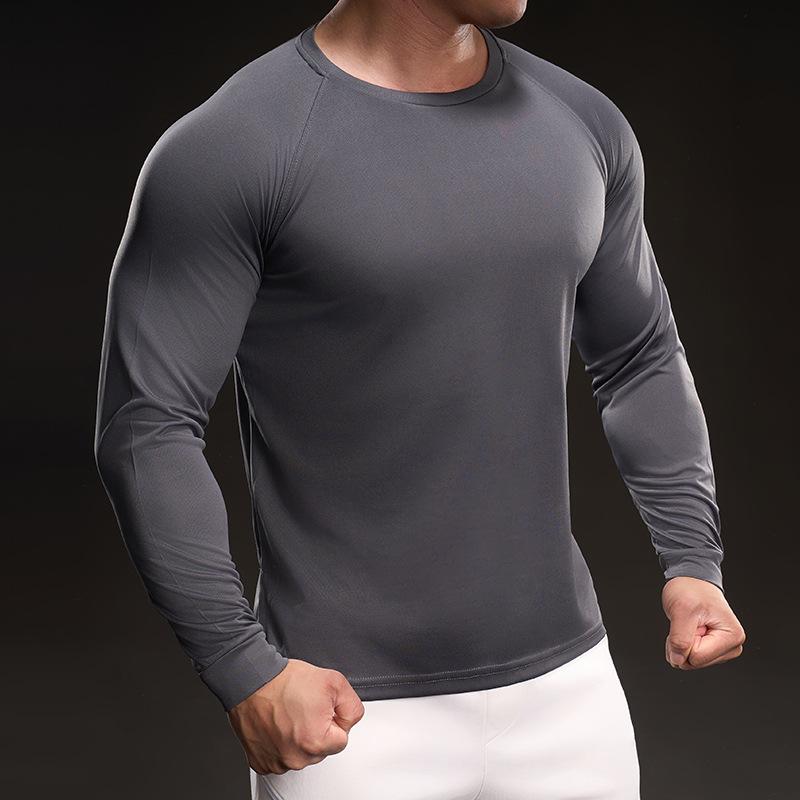 Spring Slim Long-sleeved Training Suit Casual Fashion Running Sports Fitness Outdoor T-shirt Men