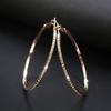 1 Pair Lady Hoop Earrings Rhinestone Round Lightweight Shiny Women Earrings for Shopping