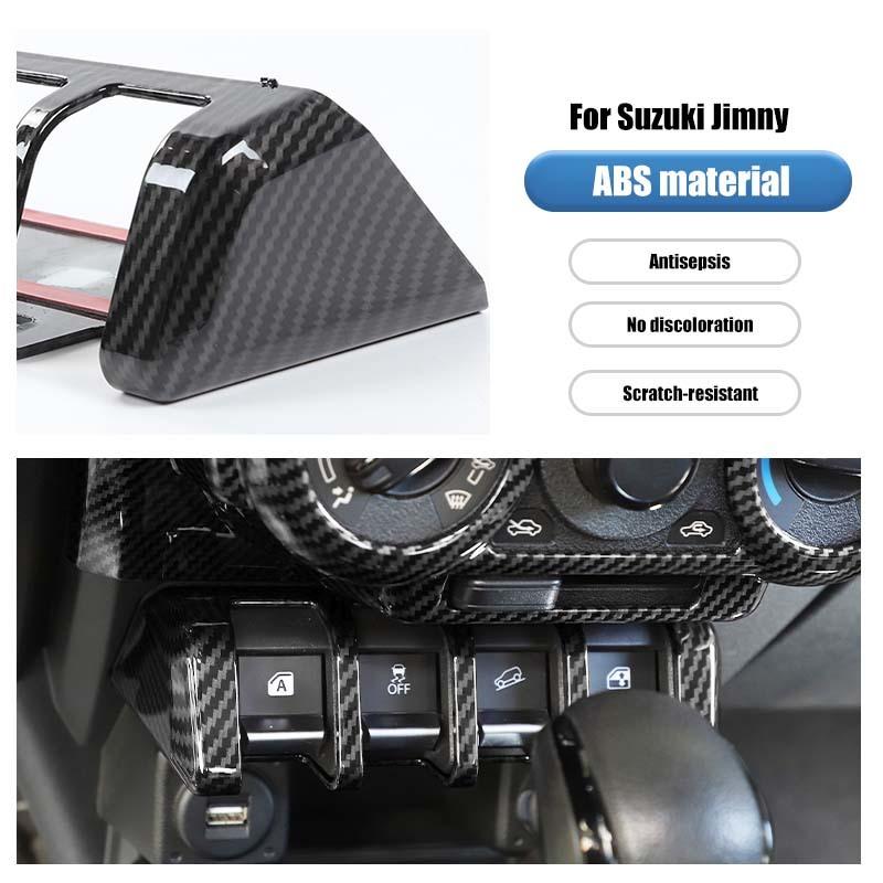  ABS Car Gear Shift Decoration Air Conditioning Control Panel Window Lifting Switch Stickers for Suzuki Jimny 2019 Up Interior Accessories