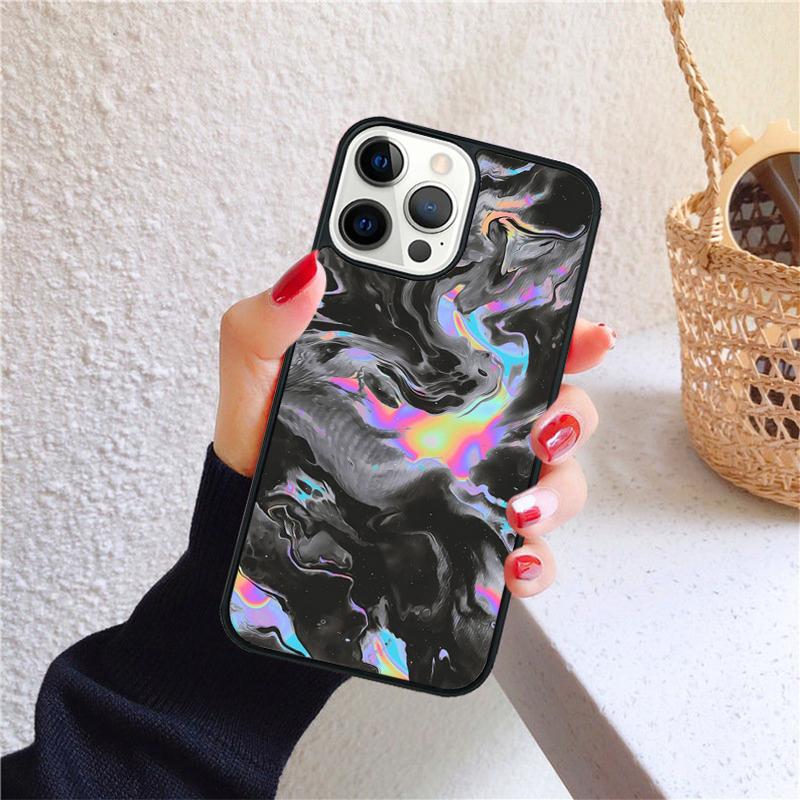 Psychedelic Trippy Holographic Phone Case for iPhone 17 Air 16 Coque 15 14 12 13 PLUS 11 PRO MAX Back Cover Fundas