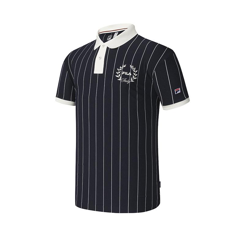 

Fila Теннисная Атлетика Модная Полосатая Свободная Футболка-поло с Коротким Рукавом Мужские топы A11M533118F-ZA L