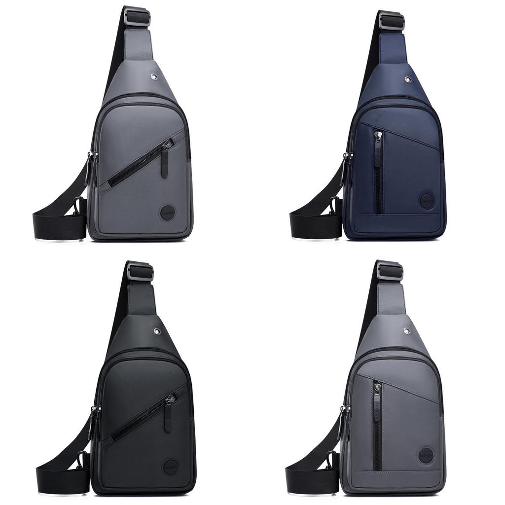 Men Chest Bag Waterproof Oxford Material With Adjustable Strap For Daily Use