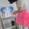 Solid Color Half Apron with Contrast Trim and Pocket - Stain-Proof, Simple Design for Household Kitchen Use
