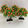 Plastic Artificial Fruit Tree Realistic Fruit Plant Potted Durable Artificial Orange Tree  Indoor