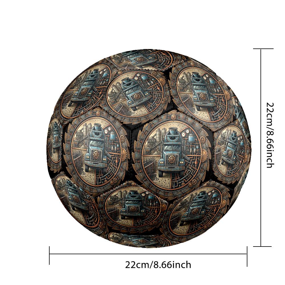 Industrial Gear Truck Art Round Football Size 5 Adult Ball Suitable for Training Matches and Outdoor Team.
