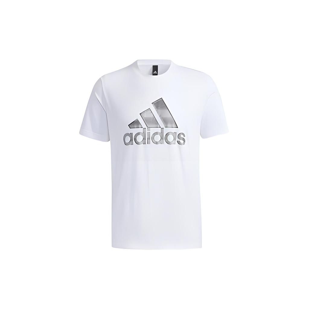 adidas T Shirts Men's White Crew Neck Moderate Straight Fit GP0973