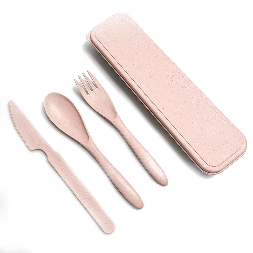 Portable Travel Utensils Set with Case Reusable Stainless Steel Silverware Flatware Camping Cutlery Include Fork Spoon Knife