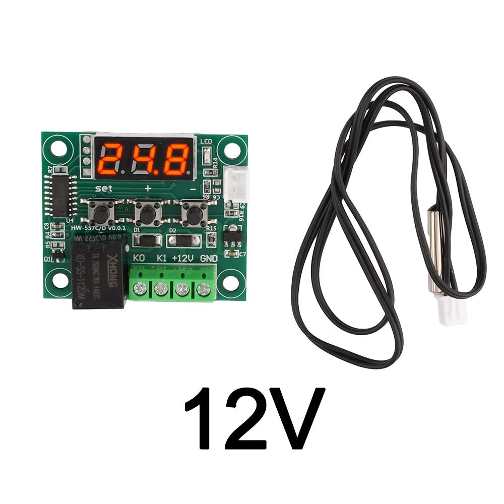 

W1209 Blue/Red Light DC 12V Digital Temperature Controllear Thermostat Temperature Control Thermostat Switch Board + NTC Sensor красный