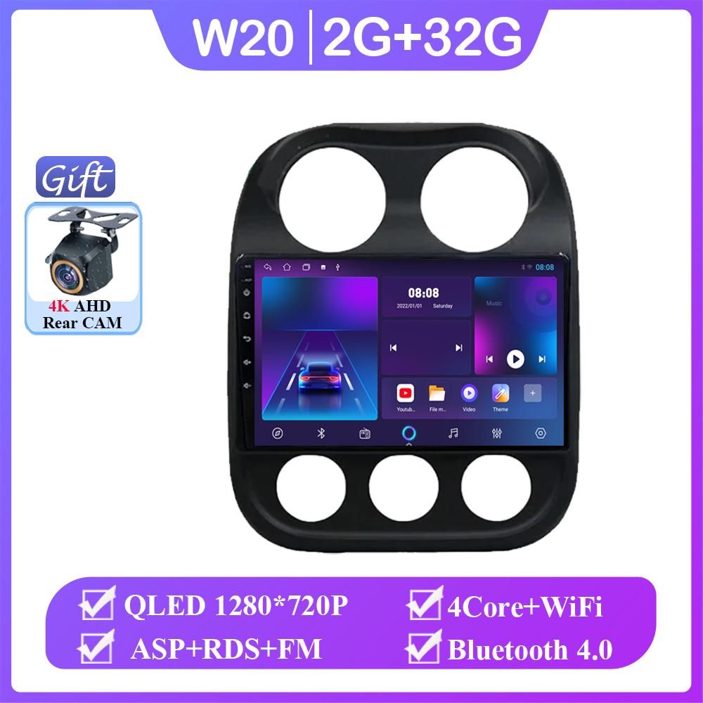 

4G автомобильный Android для Jeep Compass Patriot 2011 - 2017 авто радио мультимедийный плеер GPS навигация Carplay QLED экран без 2din DVD