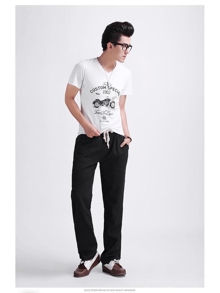 2024 Men's Casual Loose Cotton Linen Pants, Plus Size M-5XL