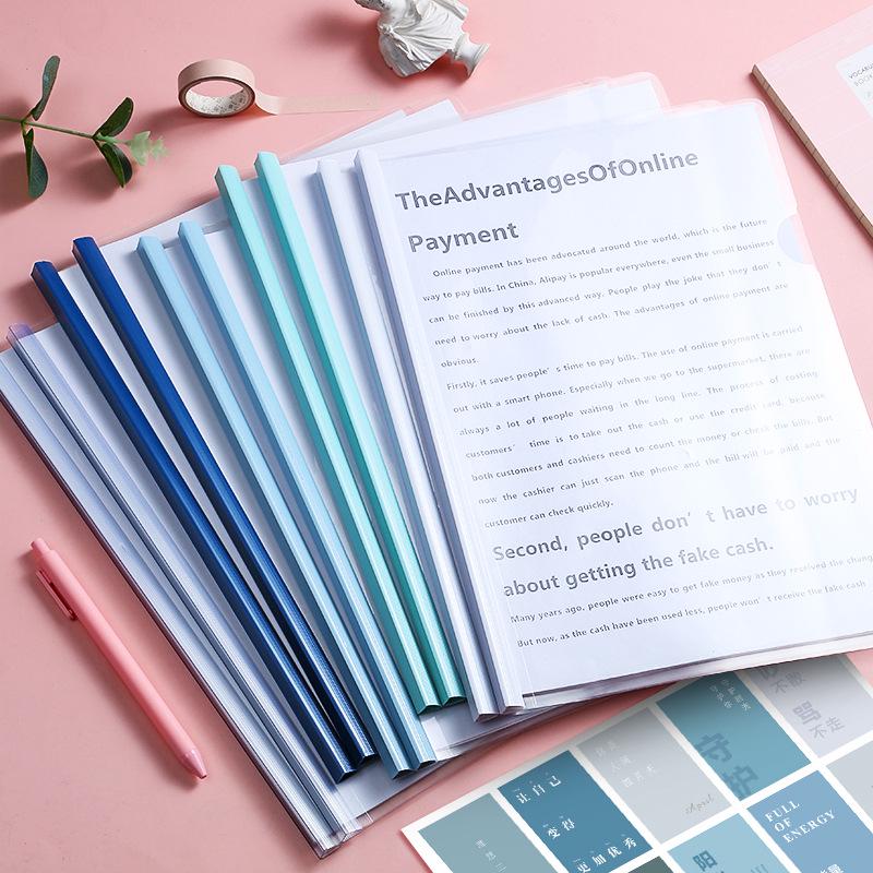 Průhledný klipový pořadač A4 pro kancelářské a studentské úložiště