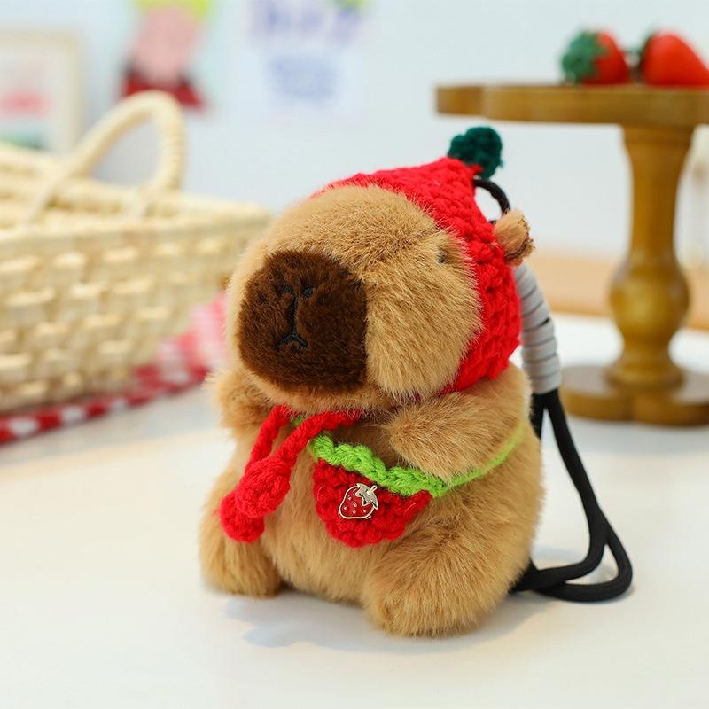 Plush Toys Kapibala Dolls Knitted Colorful Rope Hanging Keychain Kapibala Doll Bara Capybara Hanging
