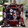 1pc Jack Skellington Printing Flannel Blanket Ideal for Travel Sofa Beds and Home Decor Ideal Birthday or Holiday Gift Available for All Sea