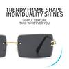 Rectangle Fashion Eyeglasses Trendy Women Rimless UV400 Popular High Quality Anti-Reflective Sunglasses  Accessories