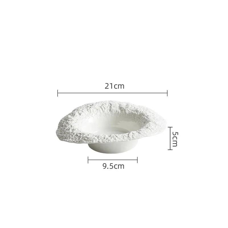 

Rock Textured Soup Plate, Solid Color Wide Edged Ceramic Dishes, Straw Hat Plate, Pasta Plate, Dessert Bowl, Restaurant Utensils