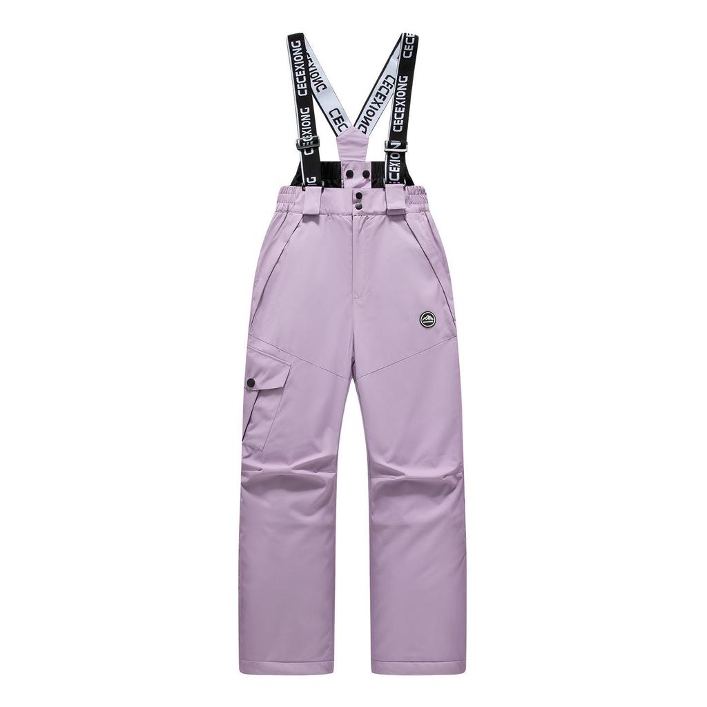 Kids' Waterproof & Windproof Ski Pants with Straps - Thickened, Warm Outdoor Gear for Boys & Girls
