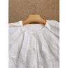 2025 Fall/Winter Women's White Check Doll Collar Lace Bell Sleeve Shirt