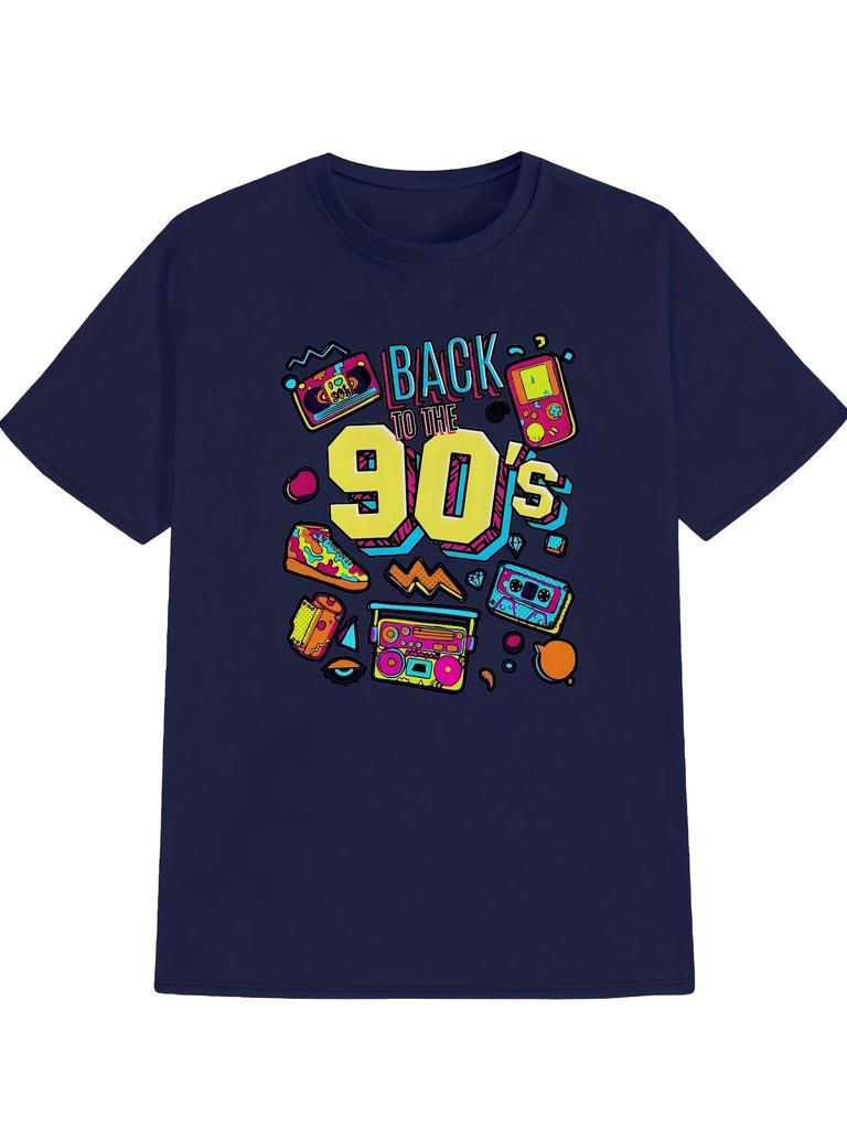 Game Boy Print TShirt Summer Versatile Sporty Trendy Crew Neck Short Sleeve Tee Mens TShirt Black Casual Crew Neck Cotton Tee