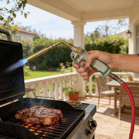 Mapp Torch with Adjustable Flame Propane Torch with 1.6m Hose Portable Welding Torch for Soldering Metalwork Outdoor Use