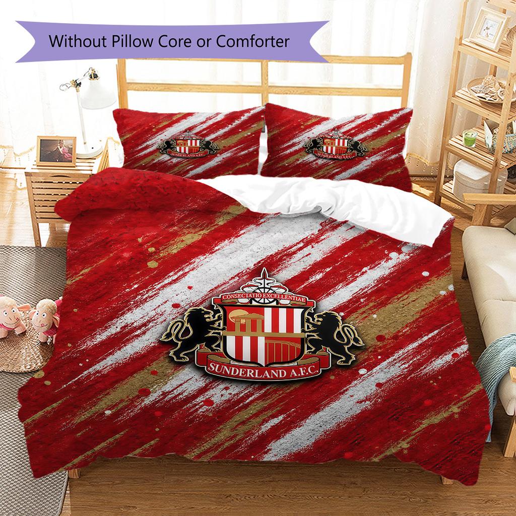 Sunderland A.F Pattern Bedding,Quilt Set Quilt Cover Pillowcase Home Birthday Gift(1 * Duvet Cover + 2 * Pillowcase, Without Core)