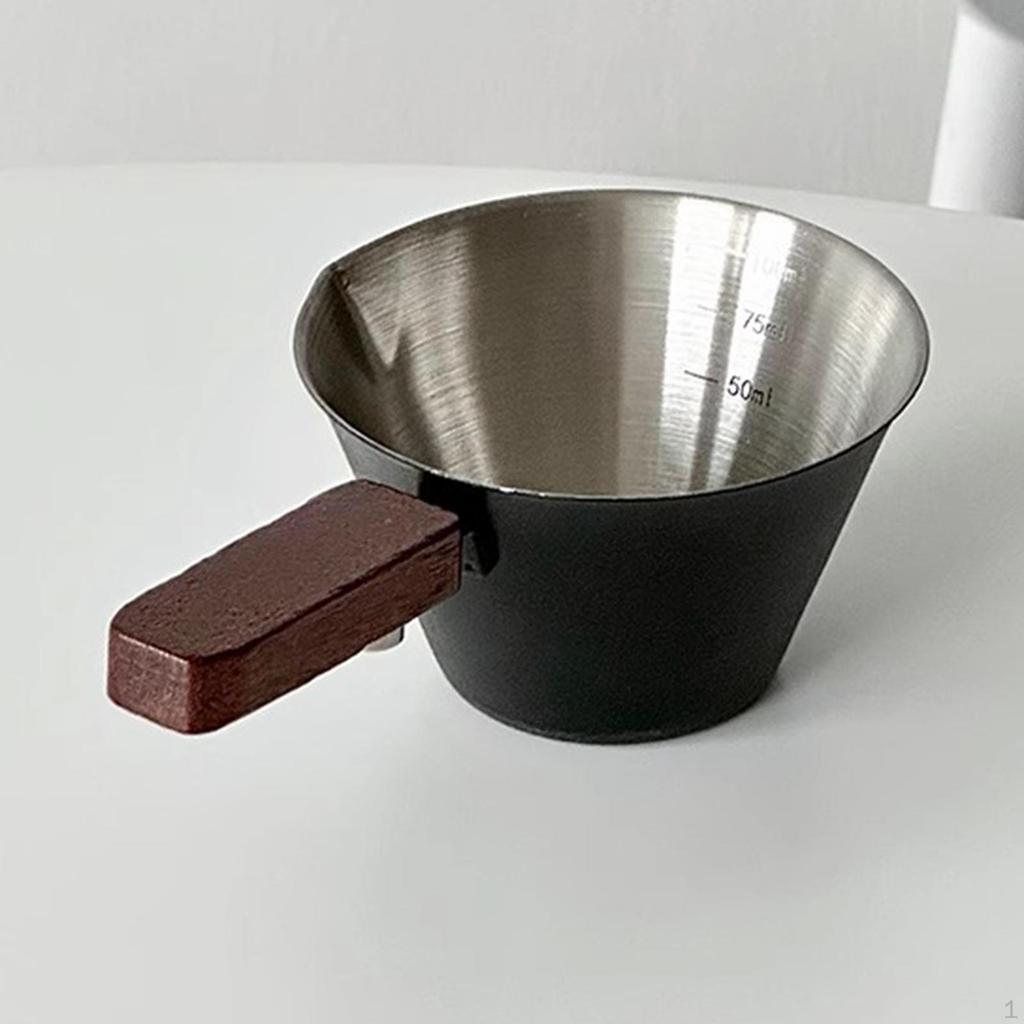 Espresso Measuring Cup Coffee Spoon Clear Measurement Unique 100ml Extraction Sauce Pan for Oil