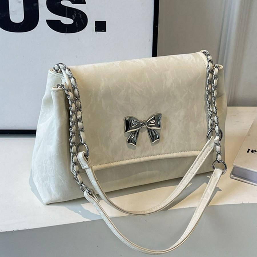 2024 New Spring Korean Style Large Capacity Butterfly Bow Chain Underarm Tote Bag Women's Bag