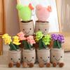 Simulated Potted Plush Toys Hyacinth Cactus Plant Animal Ornaments Flowers Decoration Children's Toys