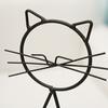 Decorative Ornament, Cat-Shaped Rust-Proof Iron Bracket with Transparent Glass Vase for Hydroponic Plants Desktop Decoration