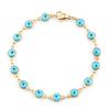 304 Stainless Steel Bracelets Gold Color Link Chain Multicolor Evil Eye Enamel Bracelets For Women Man Gift 19.2cm ,1 Piece