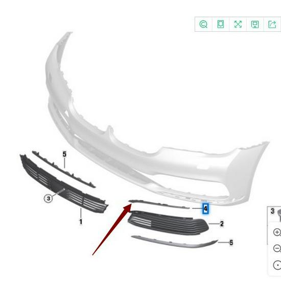 BMW G11/G12 730 Fog Light Frame Trim, Upper - 51117362693/51117362694