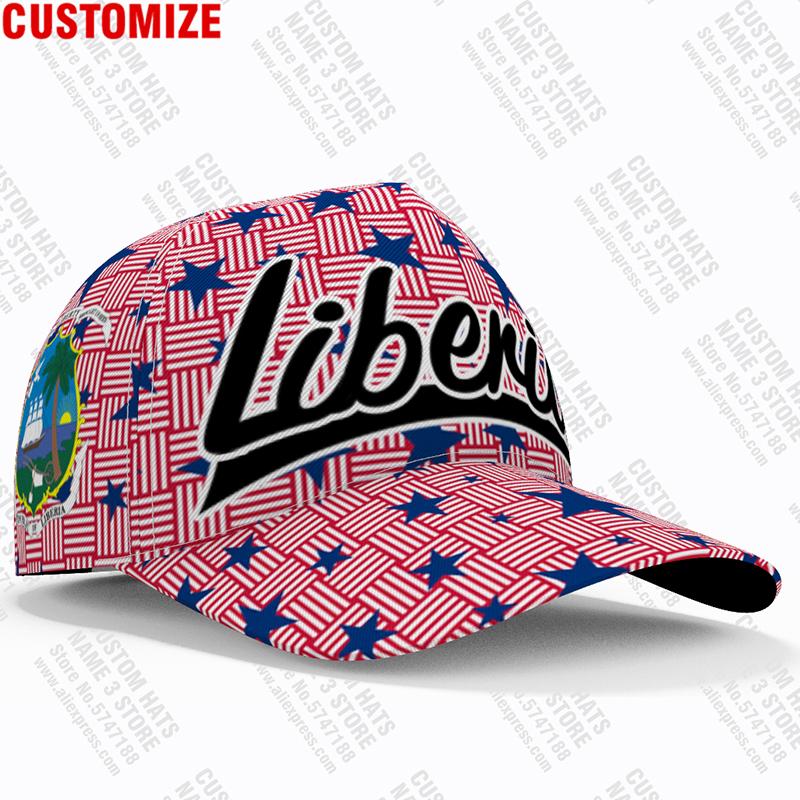 

Liberia Male Youth Diy Free Custom Made Name Number Hat Nation Flag Lr Liberian Country College Print Photo Baseball Caps Adjustable