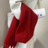 Korean Style Plaid Mohair Scarf - Women's Winter Imitation Cashmere Shawl