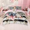Homewish Girls Dreamy Makeup Duvet Cover Set Cosmetics Theme Bedding Set Dress Perfume High Heels Bed Set Room Decor