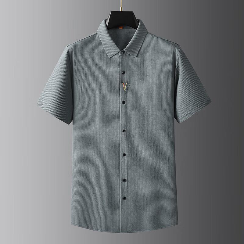 Мужская свободная оверсайз рубашка с коротким рукавом 5XL/200