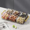 2/4/6 Grid Acrylic Snack Platter With Lid Fruit Plate Partition Platter Living Room New Year Dried Fruit Tray Candy Storage Box