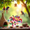 50Pcs/Bag Colour Wooden Bird Parrot Bite Multipurpose Colorful DIY Beads Decoration Accessories Pet Supplies