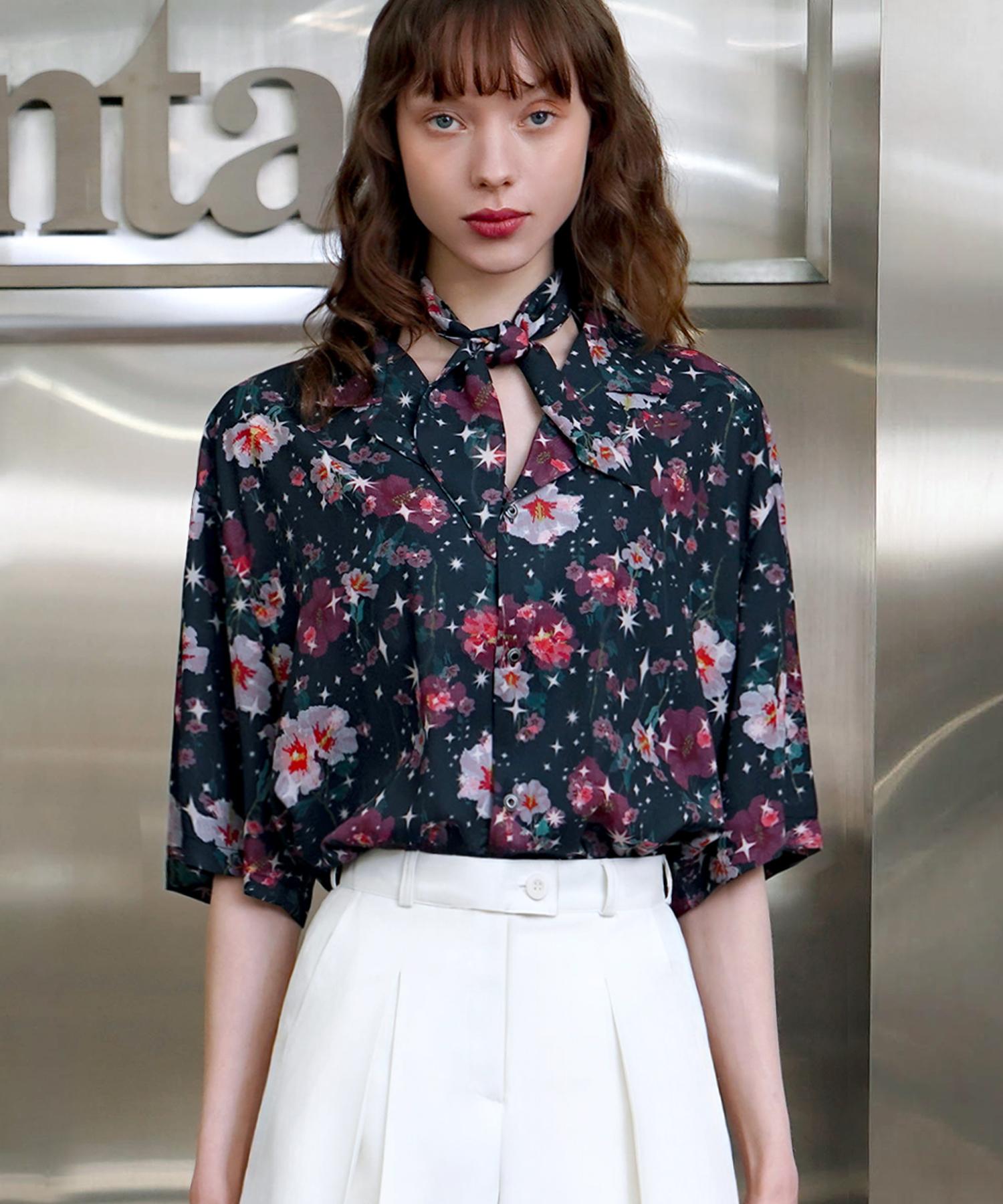 Рубашка для боулинга Untage с принтом Роза Шарона (унисекс)_Uts-Ss13 Black/M