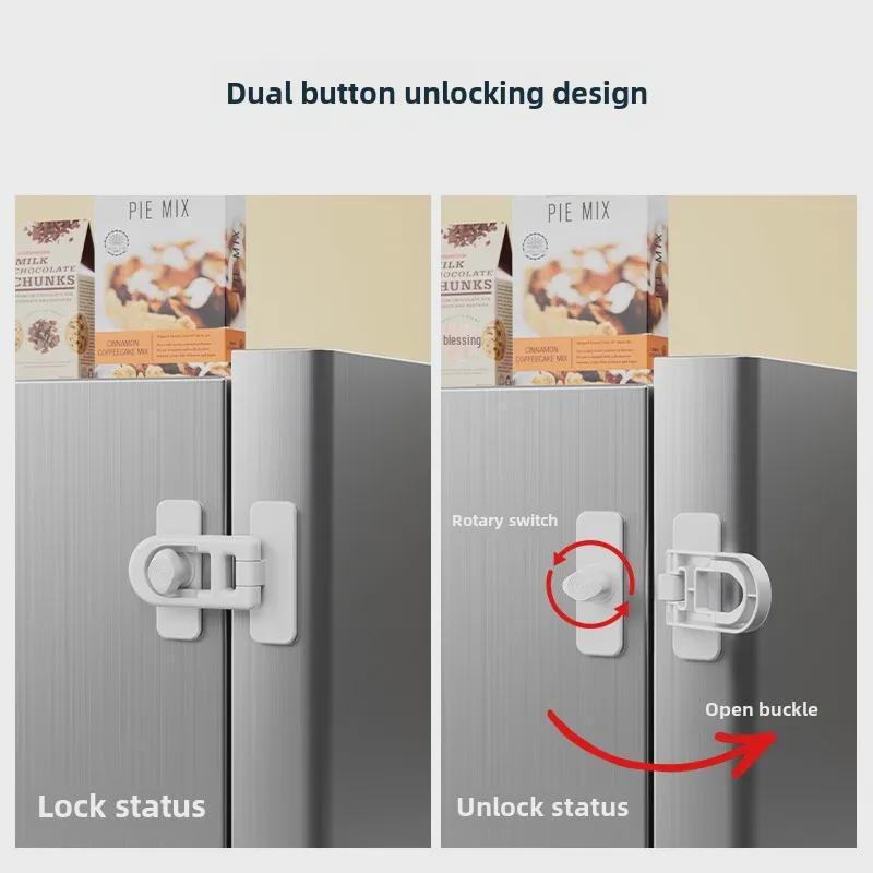 Child Safety Refrigerator Lock: Punch-Free Multi-Function Cabinet and Door Lock to Prevent Pinched Fingers