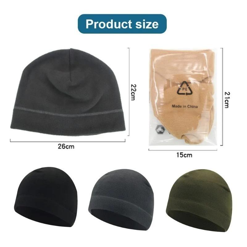 1-5PCS Unisex Winter Skull Cap Soft Polar Fleece Beanie Thick Warm Windproof Ski Hat Outdoor Cap Suitable for Both Men and Women