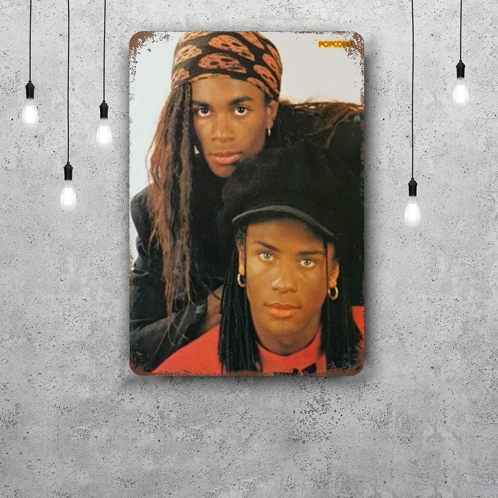 Milli vanilli Poster Decorativo Segno di Latta Vintage Segno Metallico Placca Decorativa per Pub Bar Man Cave Club Decorazione Murale