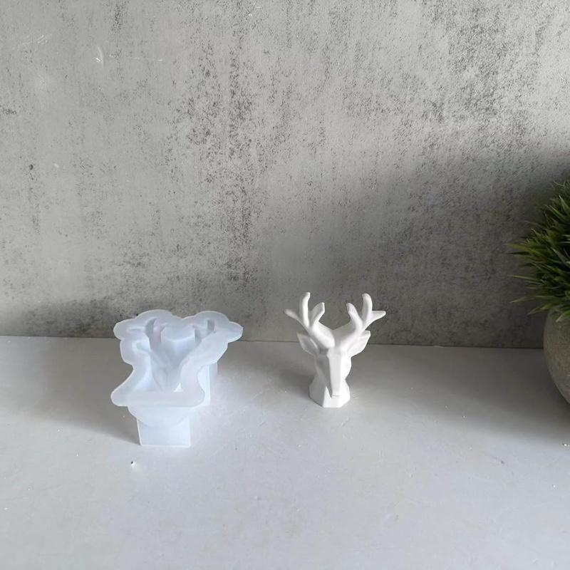 2 Pieces of Deer Antlers Ornament Silicone Mold DIY Gypsum Jewelry Storage Pendant Decoration Resin Mold Home Handicraft Casting