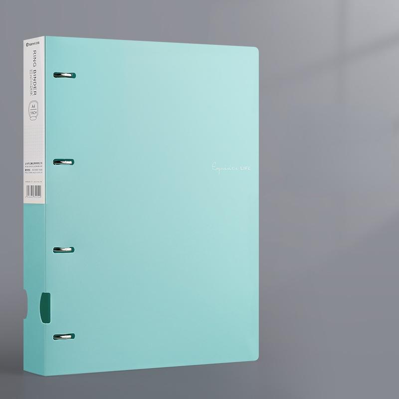 NEW Portable 4-Hole D-Type Folder A4 Plastic Storage Folder Loose-Leaf Storage Box File Bag Student File File Storage Box