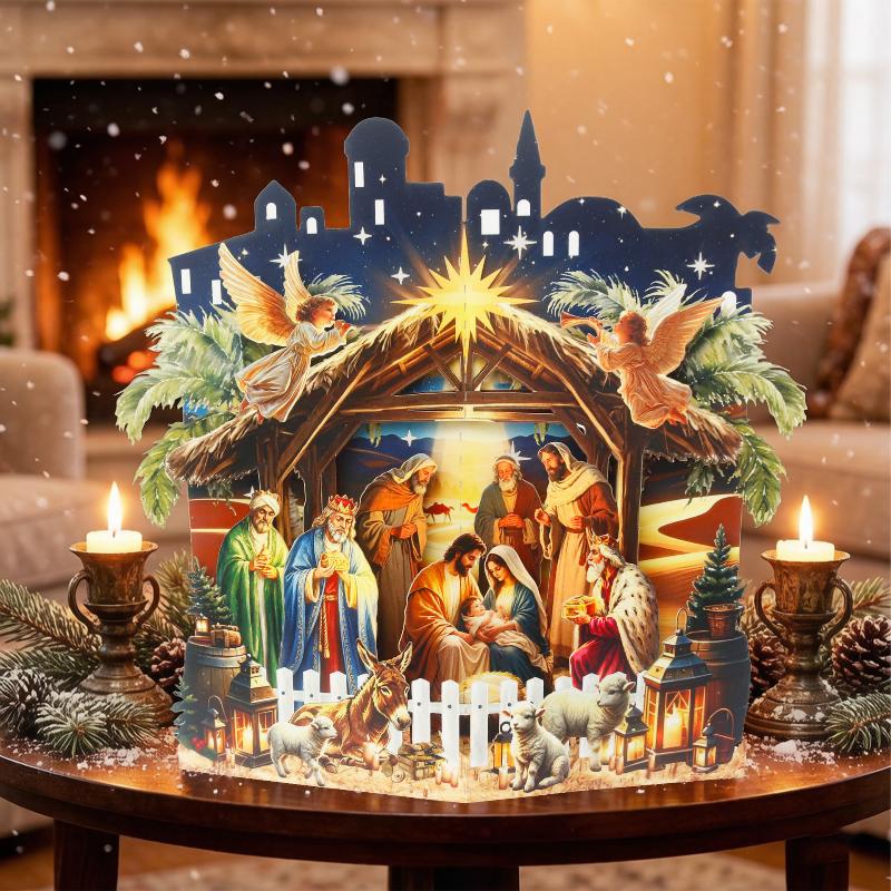 Weihnachts 3D Aufklappkarten Weihnachtsbaum Weihnachtsmann Schneemann Thema Kreatives Urlaubsgeschenk Partygeschenke Dekorationen Heim Schreibtisch Ornamente